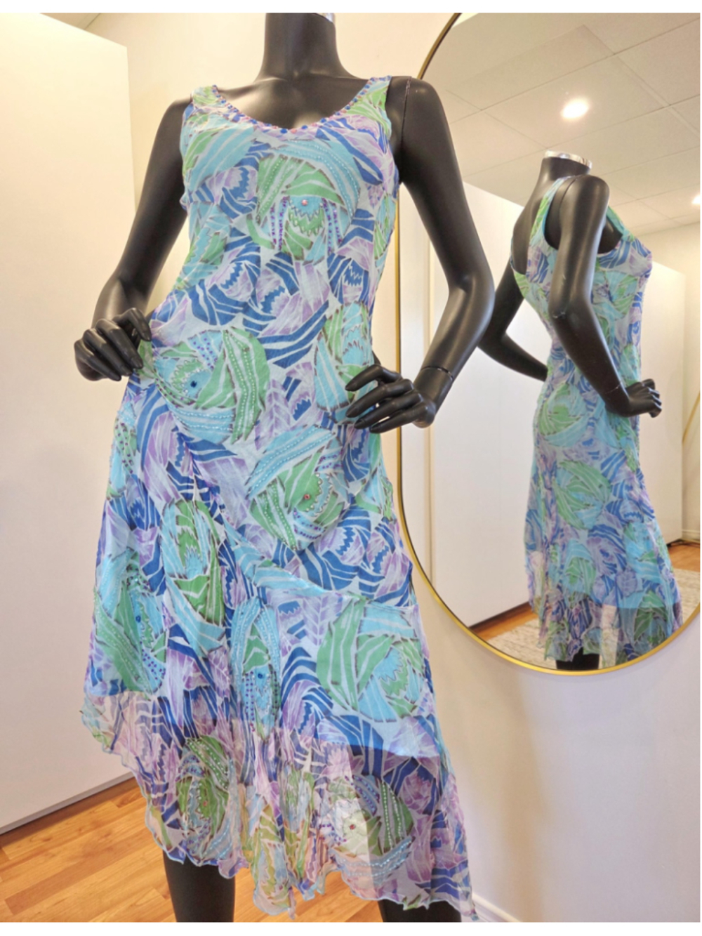 Vintage Beaded Chiffon Dress, S’pogee, India | Fairycore, romantic | XS–S
